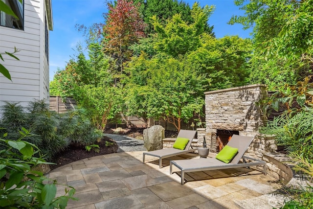 view of patio with fence