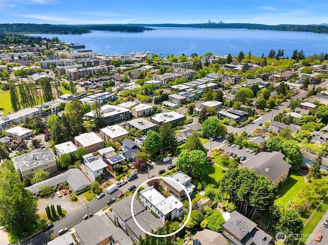 drone / aerial view of a nearby body of water