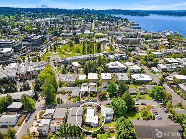 bird's eye view of a nearby body of water