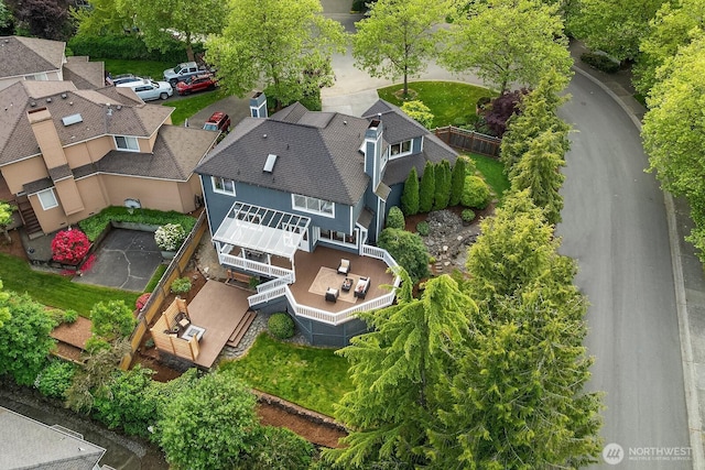 aerial perspective of suburban area