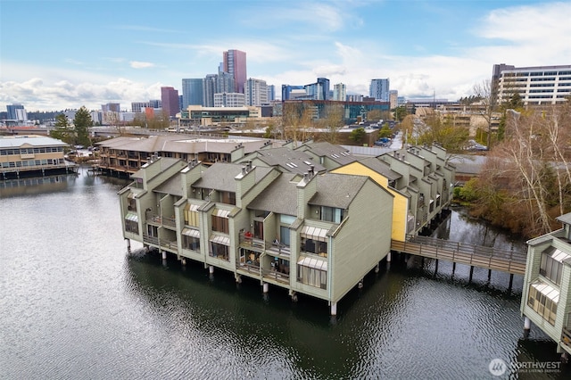 7 Lake Bellevue Dr Unit 208, Bellevue, WA 98005 - aerial view of a large body of water and a view of skyline