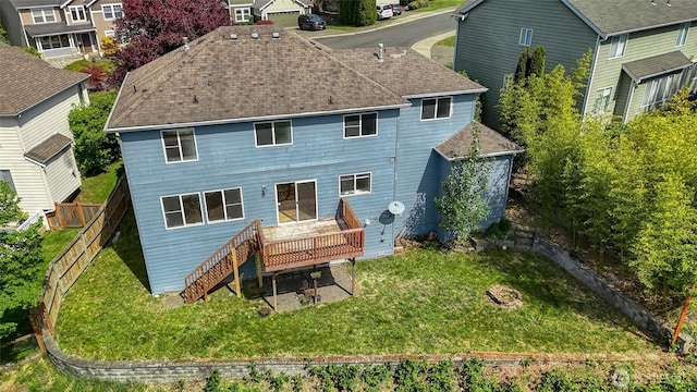 27922 146th Ave SE, Kent, WA 98042 - back of house with a deck, a shingled roof, and stairway