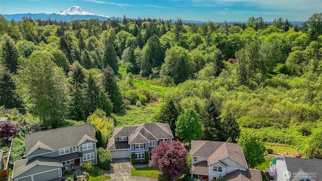 27922 146th Ave SE, Kent, WA 98042 - drone / aerial view of a mountain backdrop and a heavily wooded area