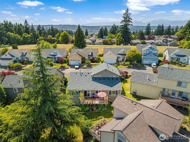 9619 Windswept Ln NW, Silverdale, WA 98383 - aerial view of residential area with a mountain backdrop