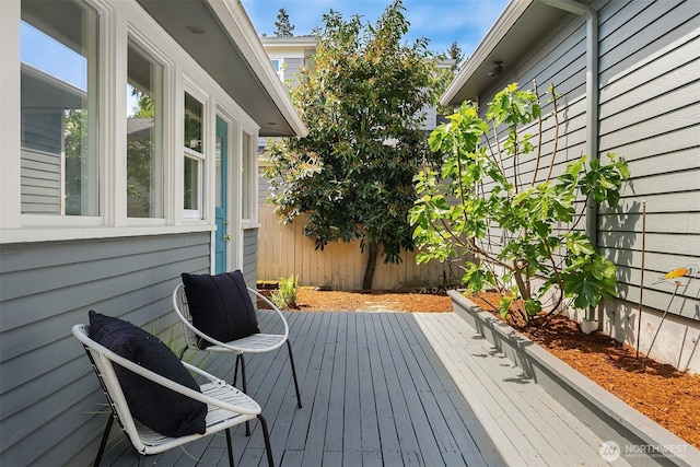 deck featuring fence