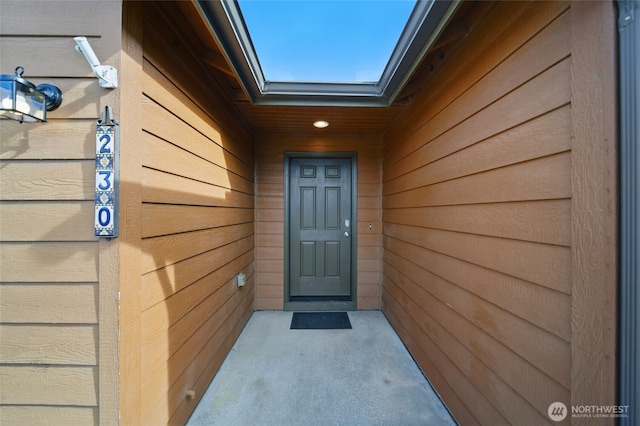 view of exterior entry
