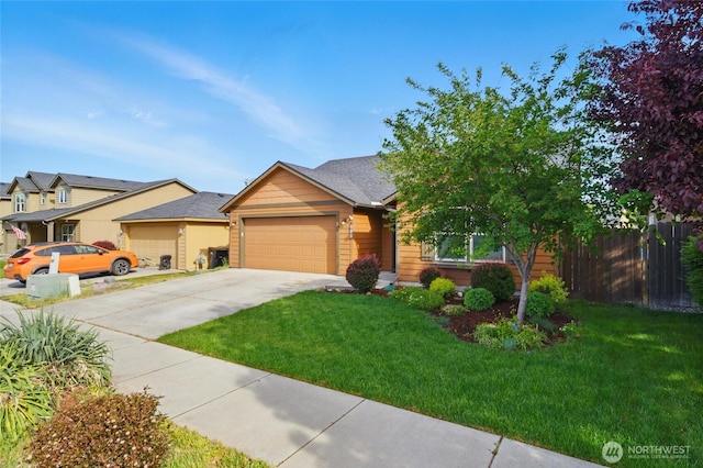 view of front of home featuring concrete driveway and a garage