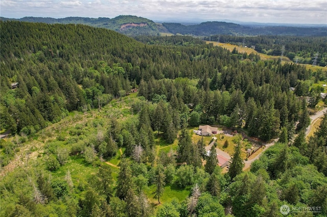 1120 Maple Valley Rd SW, Olympia, WA 98512 - drone / aerial view of a heavily wooded area and a mountainous background