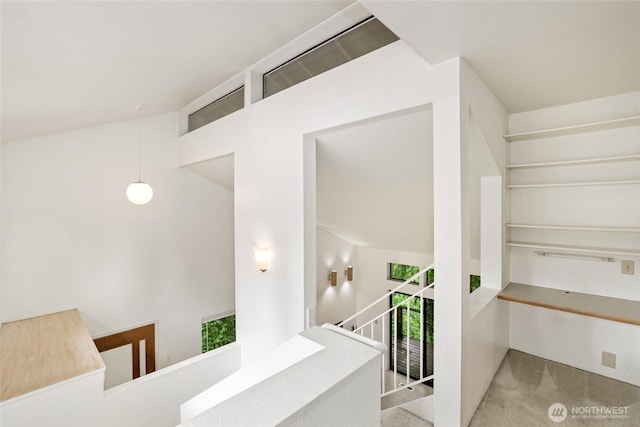 6612 4th St E, Tacoma, WA 98424 - corridor featuring carpet and an upstairs landing