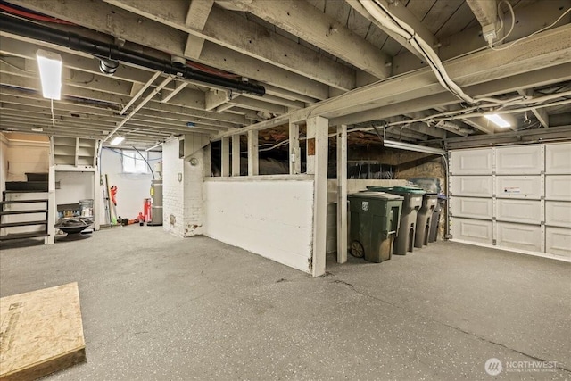 821 15th St, Bremerton, WA 98337 - below grade area featuring strapped water heater and stairs