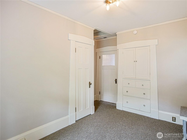 215 N Forest St, Bellingham, WA 98225 - unfurnished bedroom featuring carpet flooring and crown molding