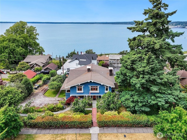 215 N Forest St, Bellingham, WA 98225 - view from above of property with a nearby body of water
