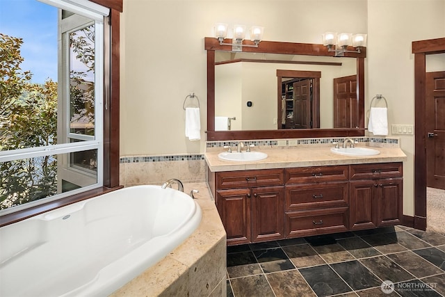 1624 Mallard Ln, Bellevue, WA 98008 - bathroom with a garden tub and double vanity