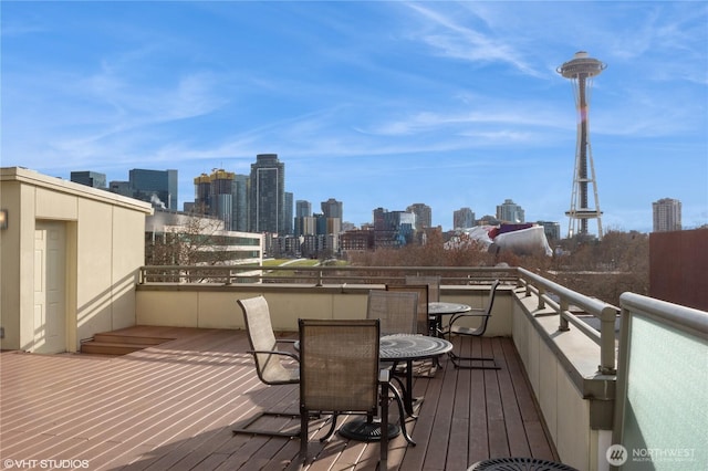 621 5th Ave N Unit 102, Seattle, WA 98109 - wooden deck with a skyline view