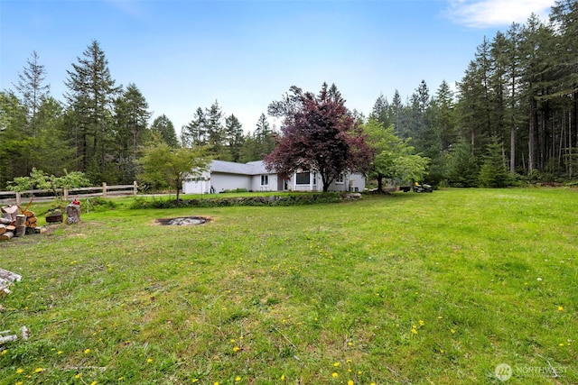 760 Lewis Rd W, Seabeck, WA 98380 - view of yard featuring an outdoor fire pit