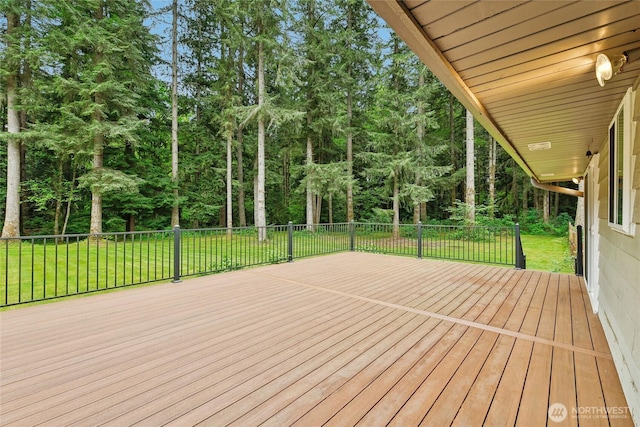 deck with a yard