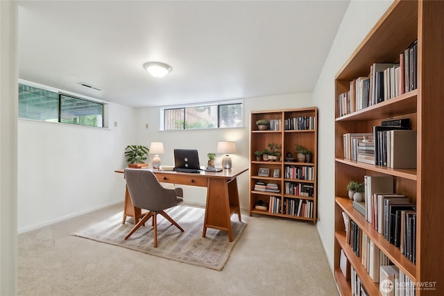 office area featuring carpet floors