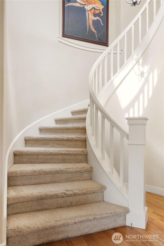 15927 35th Dr SE, Bothell, WA 98012 - stairway with wood finished floors and baseboards