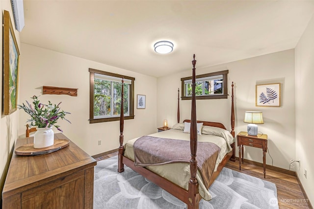 7468 Glacier Springs Dr, Deming, WA 98244 - bedroom featuring multiple windows, light wood-style floors, and baseboards