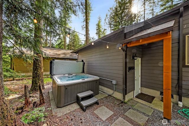 7468 Glacier Springs Dr, Deming, WA 98244 - view of patio featuring a hot tub