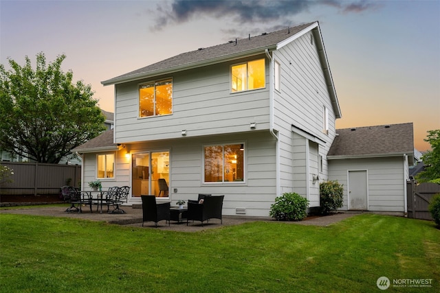 28132 24th Pl S, Federal Way, WA 98003 - rear view of house with a patio area and a shingled roof