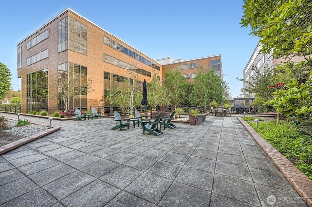 view of community featuring a patio area