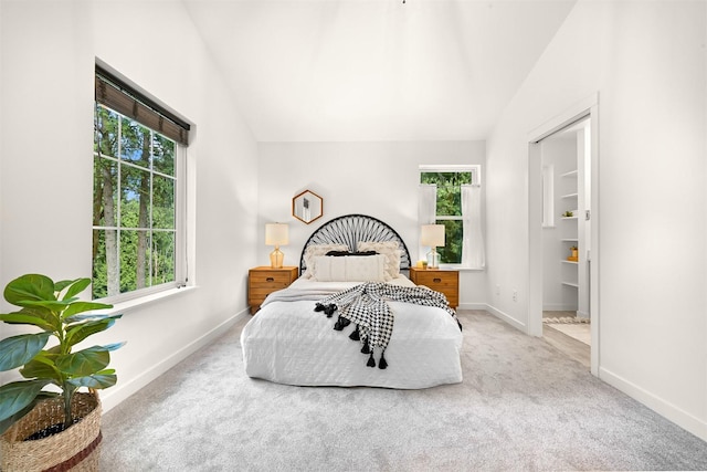 132 Sudden Valley Dr, Bellingham, WA 98229 - carpeted bedroom with lofted ceiling and baseboards