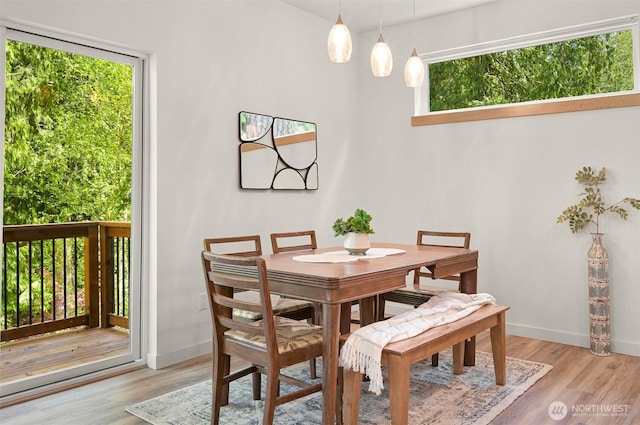 132 Sudden Valley Dr, Bellingham, WA 98229 - dining space featuring light wood-type flooring and baseboards