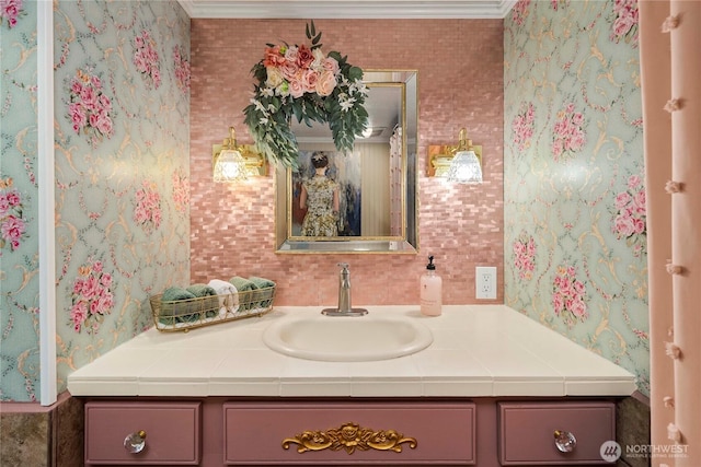 1921 208th St E Unit 9, Spanaway, WA 98387 - bathroom with vanity and crown molding
