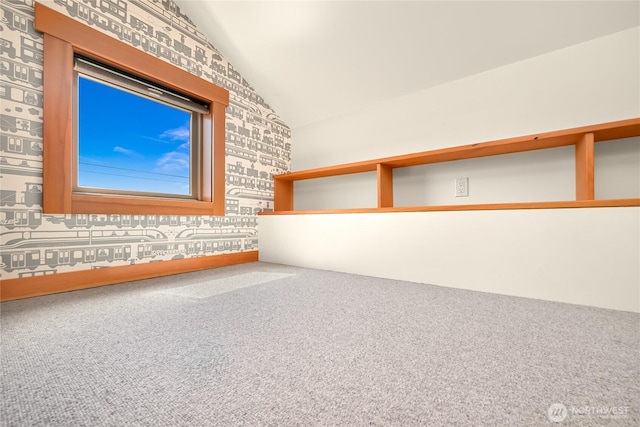 2518 S Park Dr, Bellingham, WA 98225 - carpeted empty room featuring vaulted ceiling