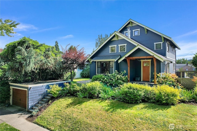 2518 S Park Dr, Bellingham, WA 98225 - view of front of house with a front yard, a garage, and covered porch