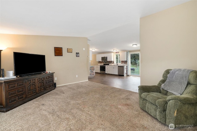 486 Justus Rd, Cinebar, WA 98533 - living room featuring carpet floors and baseboards