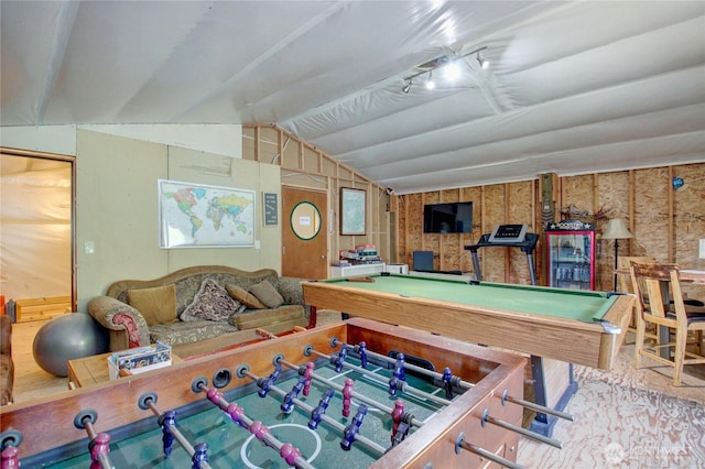 53932 Rockport Cascade Rd, Rockport, WA 98283 - game room with vaulted ceiling and billiards table