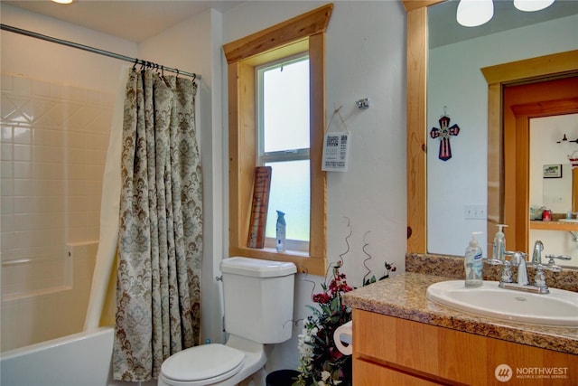 53932 Rockport Cascade Rd, Rockport, WA 98283 - bathroom featuring toilet, vanity, and shower / bath combo