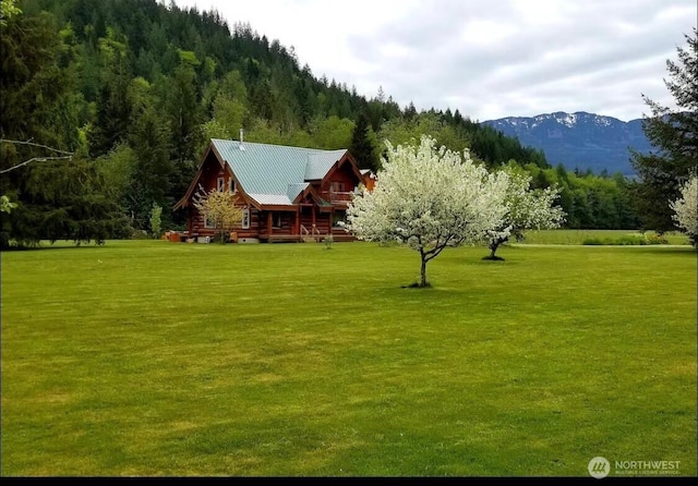 53932 Rockport Cascade Rd, Rockport, WA 98283 - view of home's community featuring a lawn, a view of trees, and a mountain view