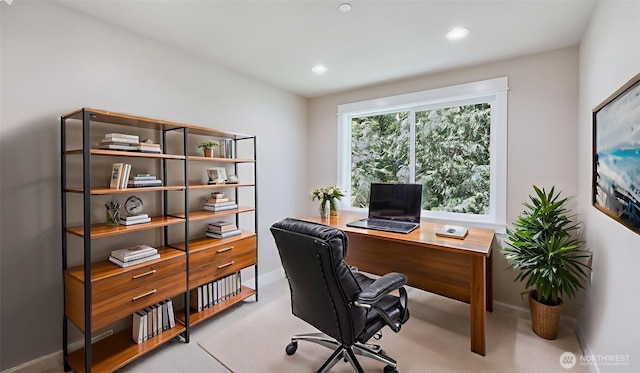 1593 213th Ct NE, Sammamish, WA 98074 - office area featuring baseboards and recessed lighting