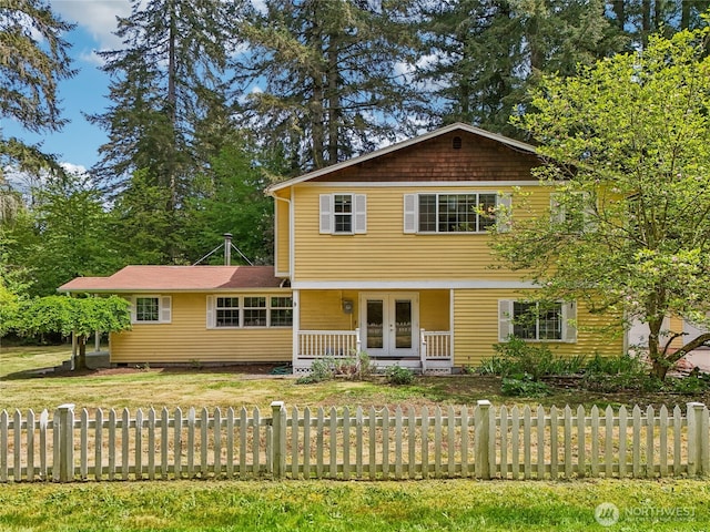view of front of home featuring french doors