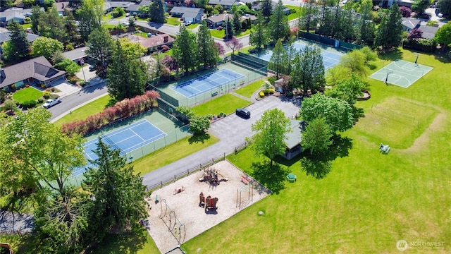 aerial perspective of suburban area