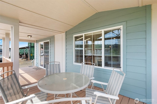 154 Mossyrock Rd W Unit 5, Mossyrock, WA 98564 - wooden deck with outdoor dining area and a porch