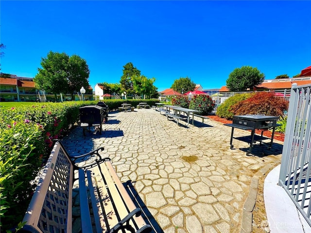 view of patio with fence