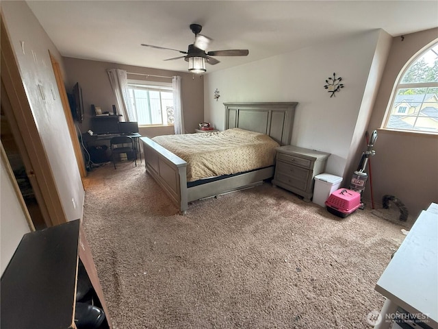21614 82nd Avenue Ct E, Spanaway, WA 68718 - bedroom with carpet, ceiling fan, and an office area