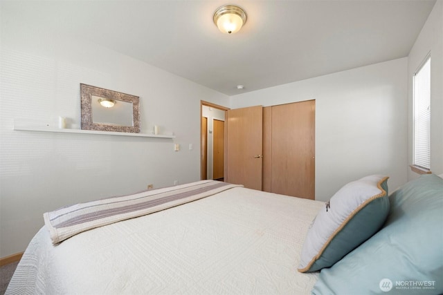 bedroom featuring a closet