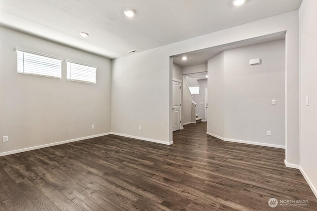 28203 74th Dr NW Unit 82, Stanwood, WA 98292 - empty room featuring dark wood-style floors, recessed lighting, and baseboards