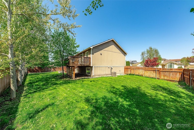 view of yard featuring a deck