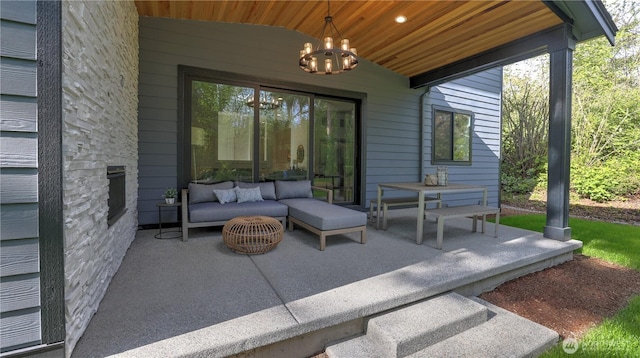 view of patio / terrace featuring an outdoor hangout area