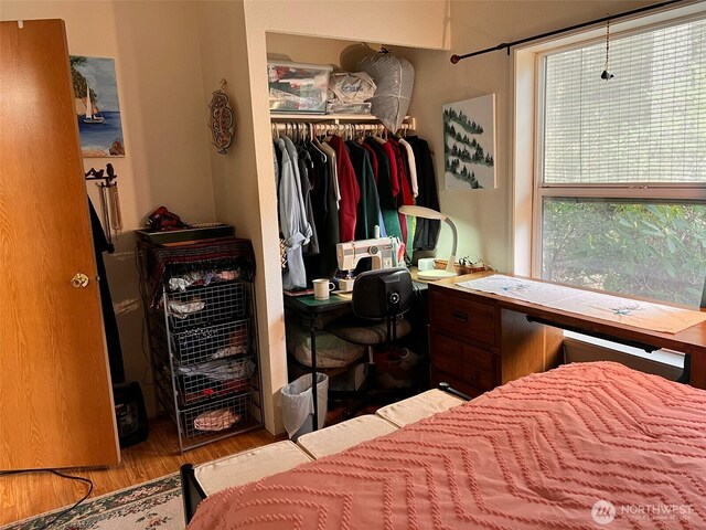 200 NE Tee Lake Pines Rd, Tahuya, WA 98588 - bedroom with a closet and wood finished floors