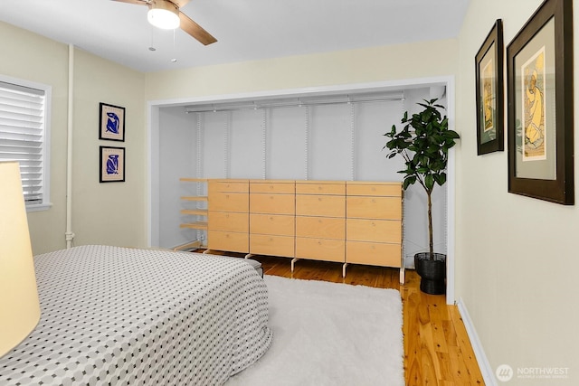516 E Thomas St Unit 105, Seattle, WA 98102 - bedroom featuring light wood-type flooring and a ceiling fan