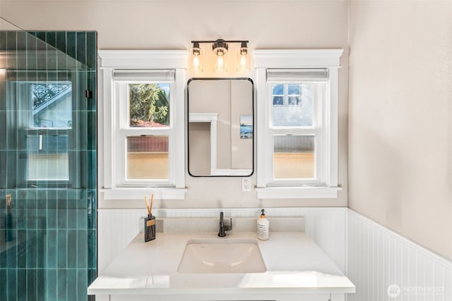 515 4th Ave SW, Puyallup, WA 98371 - bathroom with wainscoting and vanity