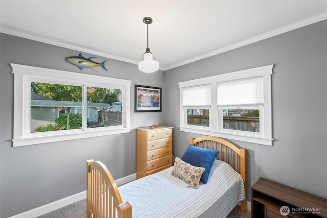 515 4th Ave SW, Puyallup, WA 98371 - bedroom with baseboards, ornamental molding, and carpet floors