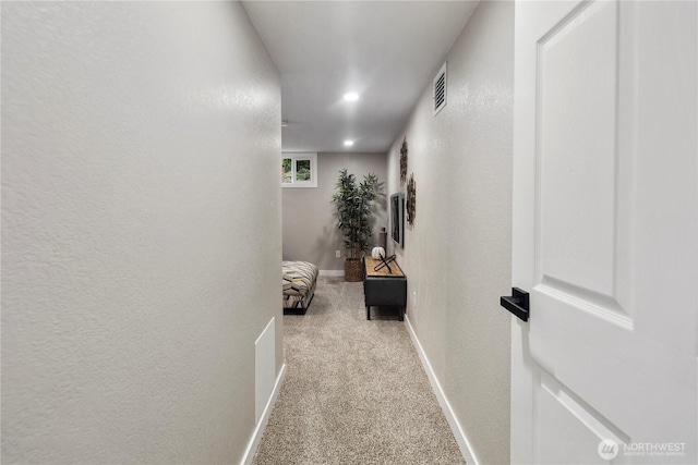 1602 NW 83rd St, Seattle, WA 98117 - corridor featuring carpet, a textured wall, baseboards, and recessed lighting